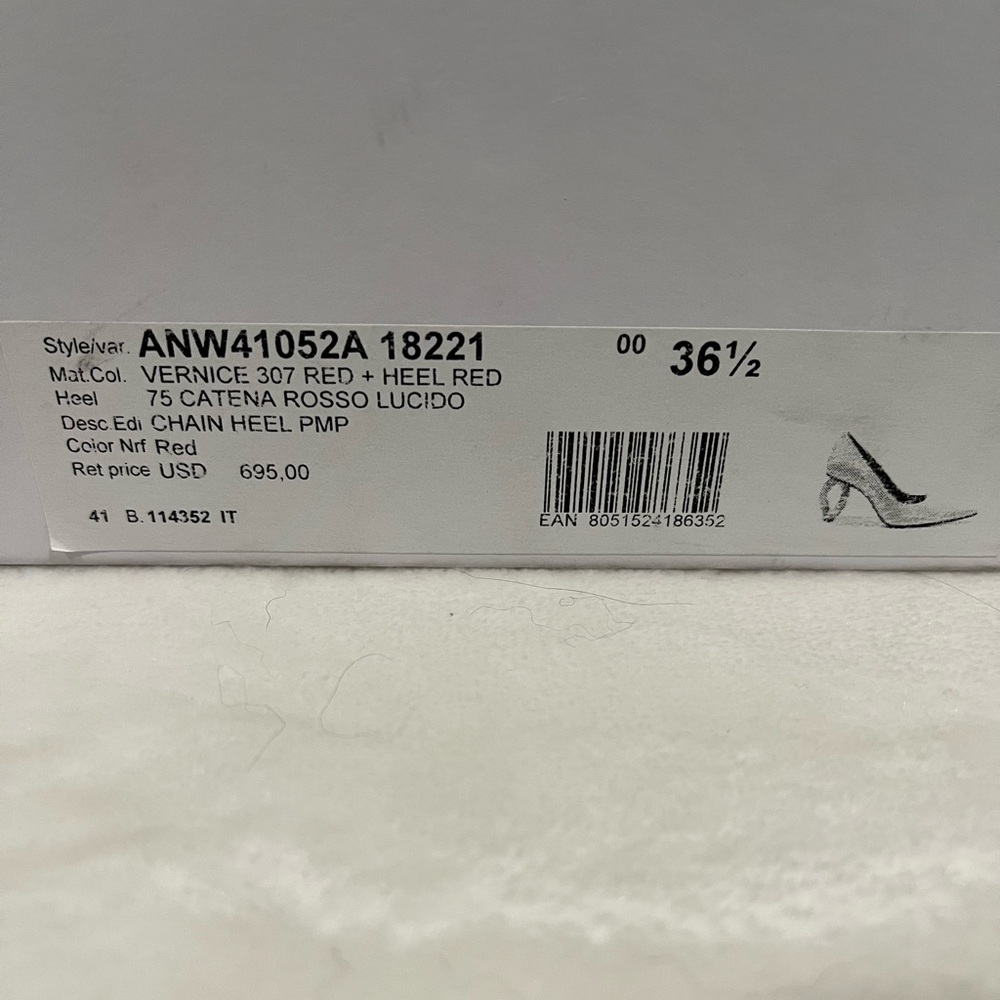 JW ANDERSON Red Chain Heel Pumps Size 36.5 EU BNWB - Picture 5 of 5